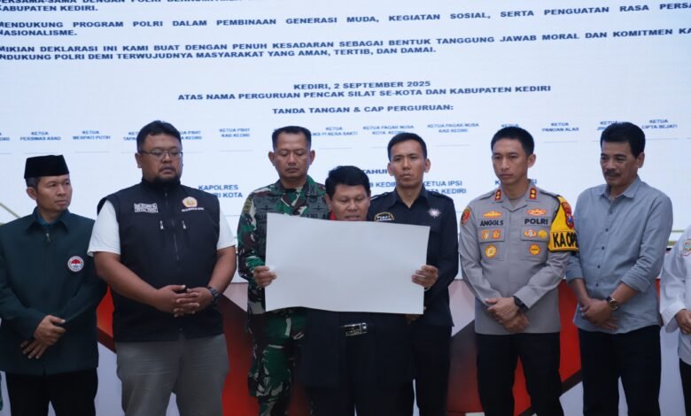KAPOLRES KEDIRI KOTA GELAR SILATURAHMI KAMTIBMAS FORKOPIMDA DAN KETUA PERGURUAN PENCAK SILAT DI MAPOLRES KEDIRI KOTA U3 IMG 20250902 WA0038