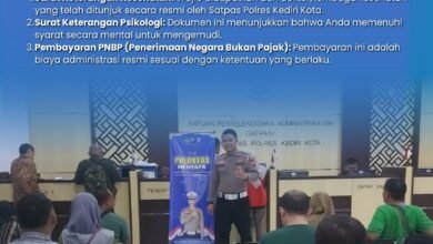SATLANTAS POLRES KEDIRI KOTA BERI PENCERAHAN UJIAN TEORI SIM, TEKANKAN ANTI CALO DAN PUNGLI U6 1001376697