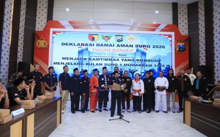 Deklarasi Aman Suro 2026, Wujud Sinergi Polri dan Perguruan Silat Menjaga Kediri Tetap Damai