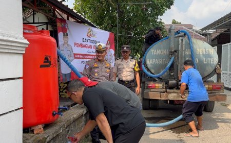 Mengalirkan Kepedulian di Hari Bhayangkara ke-80, Polres Kediri Kota Salurkan Air Bersih untuk Warga Campurejo