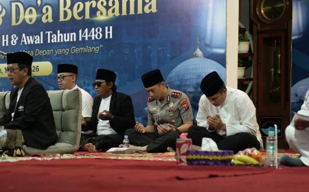 Mengawali Tahun Baru Hijriah dengan Munajat Bersama, Kapolres Kediri Kota Hadir Bersama Ulama dan Masyarakat