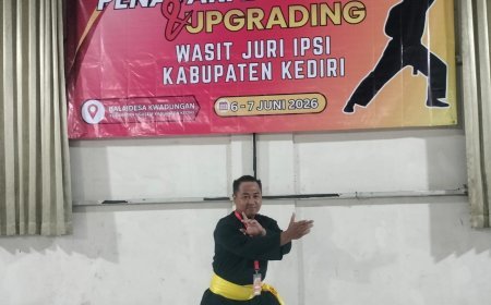 ‎Dedikasi tinggi di SH TERATE,ketua kepelatihan ranting semen ikuti wasjur IPSI Kab.Kediri