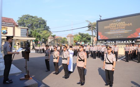 Polres Kediri Kota Gelar Sertijab Pejabat, Kapolres Ingatkan Pentingnya Integritas dan Akuntabilitas