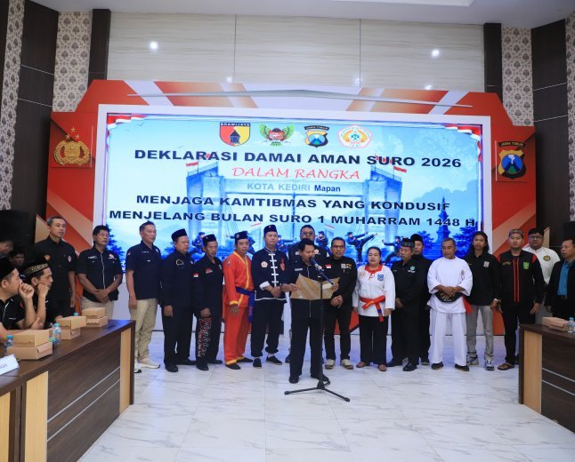 Deklarasi Aman Suro 2026, Wujud Sinergi Polri dan Perguruan Silat Menjaga Kediri Tetap Damai