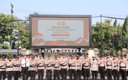 Momentum Hari Kesadaran Nasional, Polres Kediri Kota Mantapkan Kesiapan Hadapi Tantangan Tugas