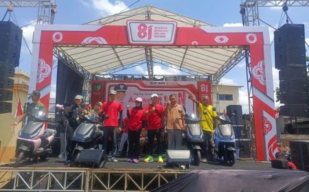 Antusias masyarakat dapatkan sepeda listrik ,Pemdes BuLu adakan jalan santai peringati HUT RI ke 81.