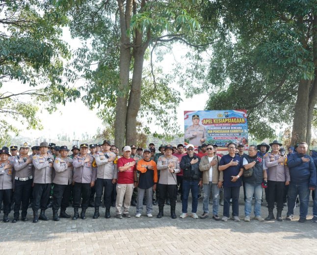 Cegah Karhutla, Polres Kediri Siagakan Ratusan Personel Gabungan di Lereng Kelud
