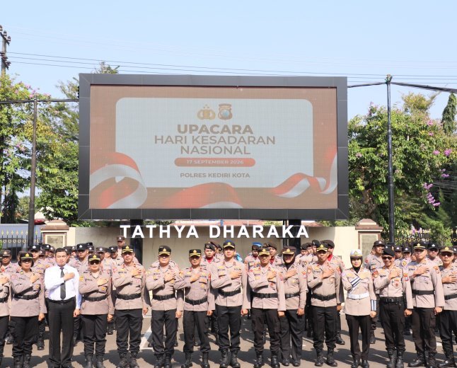 Momentum Hari Kesadaran Nasional, Polres Kediri Kota Mantapkan Kesiapan Hadapi Tantangan Tugas