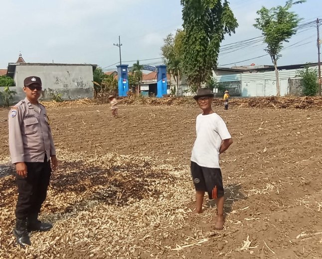 Bhabinkamtibmas Campurejo Dampingi Petani Tanam Jagung, Dorong Ketahanan Pangan di Tingkat Kelurahan