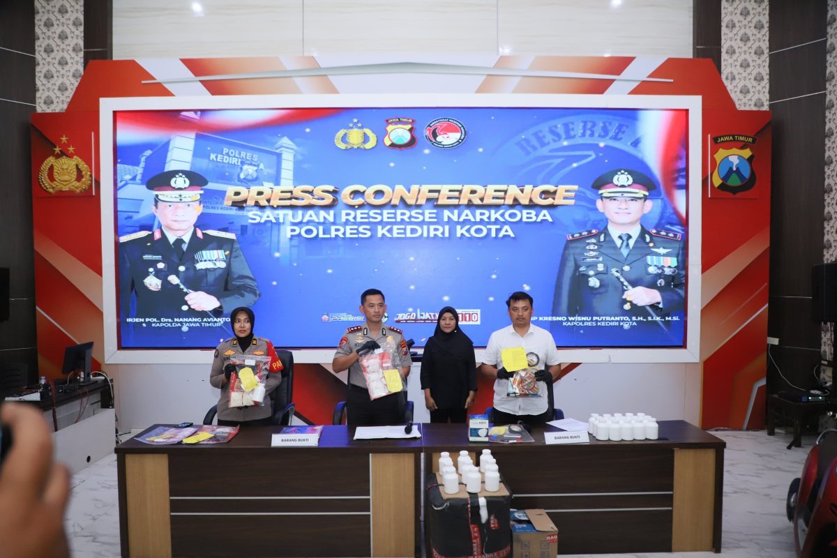 Polres Kediri Kota Ungkap 19 Kasus Narkoba, 21 Tersangka Diamankan dan 642 Gram Sabu Disita