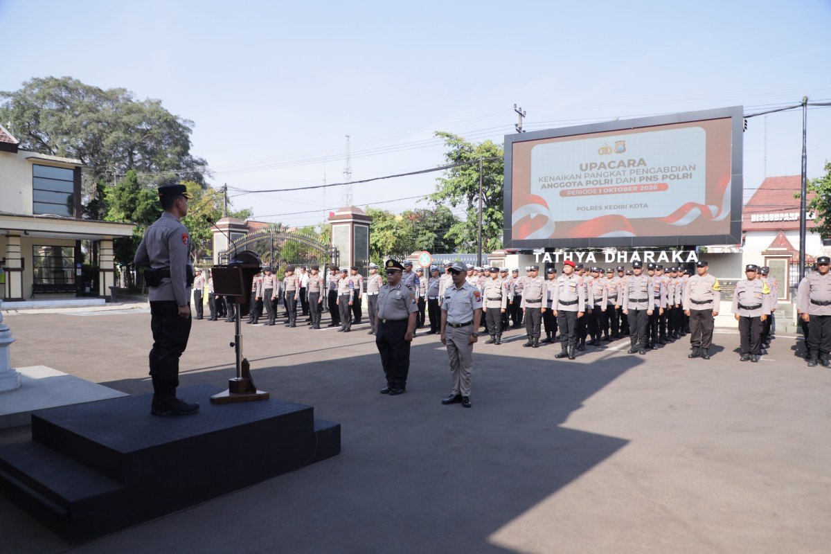 Kenaikan Pangkat Jadi Momentum Tingkatkan Pengabdian, Kapolres Kediri Kota Tekankan Profesionalisme dan Keteladanan