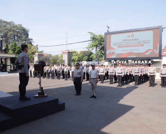 Kenaikan Pangkat Jadi Momentum Tingkatkan Pengabdian, Kapolres Kediri Kota Tekankan Profesionalisme dan Keteladanan