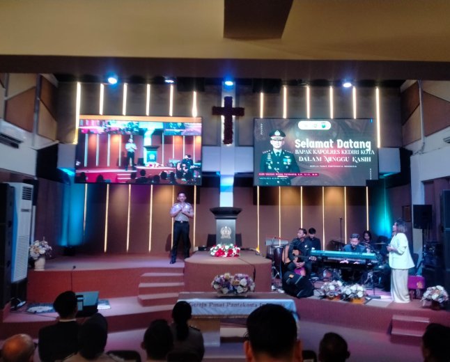Minggu Kasih di GPPI Kediri, Kapolres Ajak Jemaat Bijak Bermedia Sosial dan Manfaatkan Layanan 110