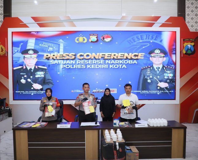 Polres Kediri Kota Ungkap 19 Kasus Narkoba, 21 Tersangka Diamankan dan 642 Gram Sabu Disita